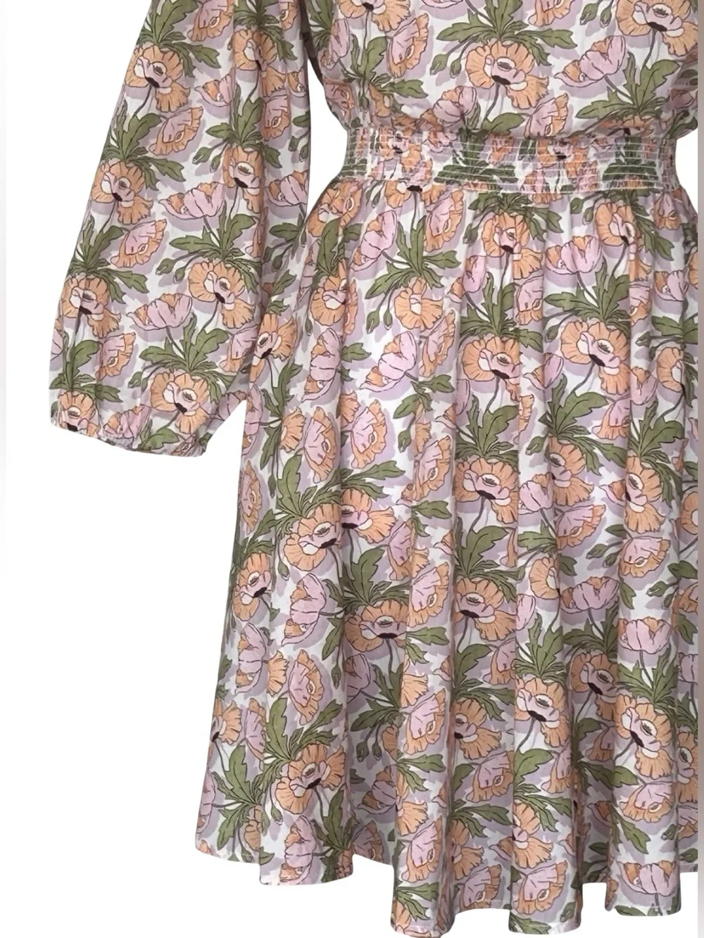 J.Crew Liberty Fabric Floral SmockedMini Dress XXS XS S Long Sleeve Cottagecore